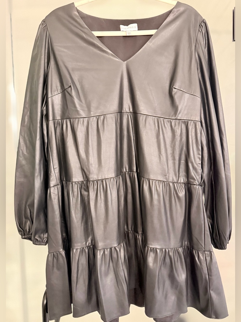 Lucy Paris Black Faux Leather Tunic